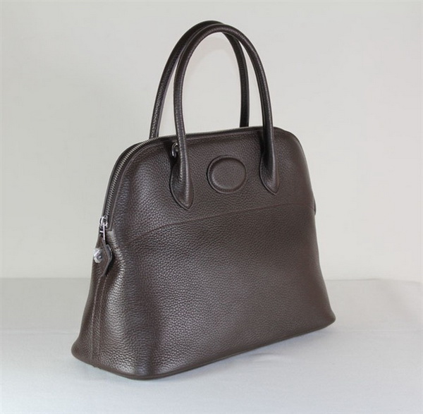 High Quality Replica Hermes Bolide Togo Leather Tote Bag Dark Coffee 509084